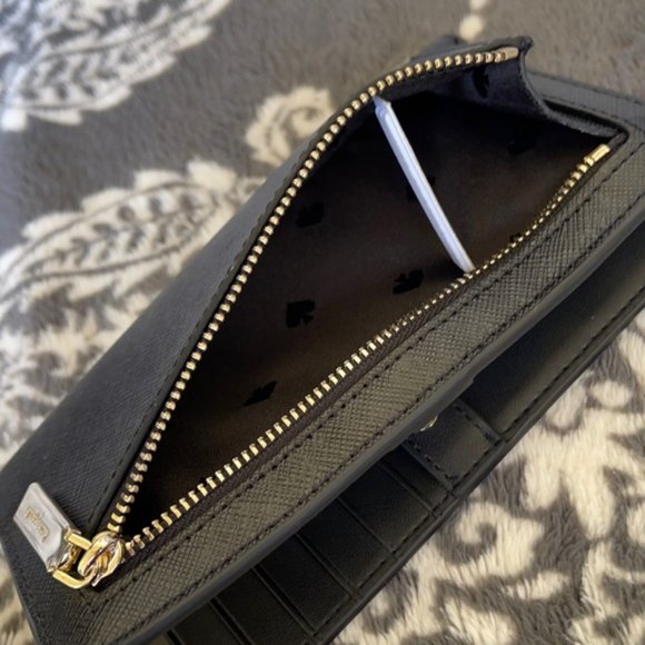 Kate Spade Staci Large Slim Bifold Wallet Black - Picture 7 of 16